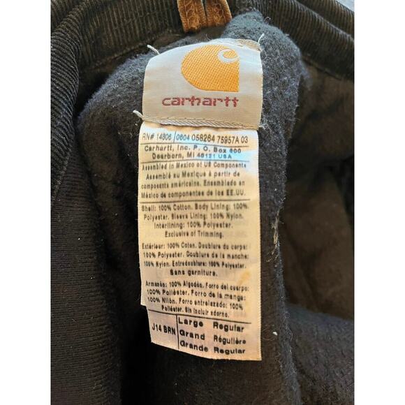 VTG Carhartt J14 BRN Santa Fe Western Work Barn Coat Jacket Men Large Canvas - Picture 2 of 13